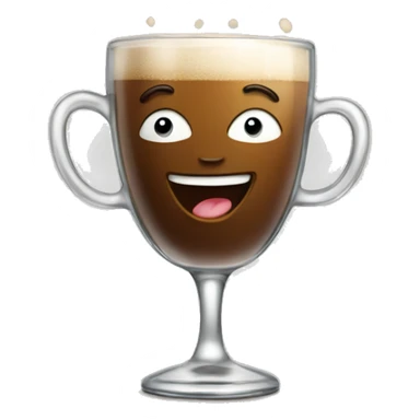 cheering two coffee glass sticker