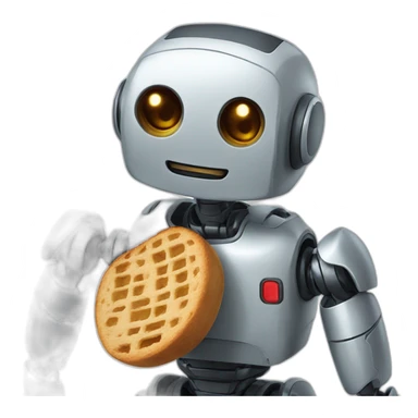 a roboter that eat an nutela bred sticker