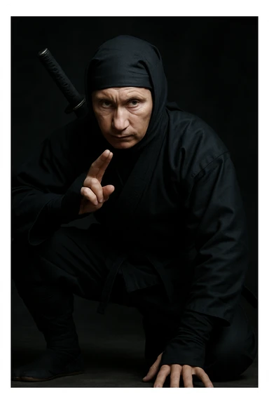 Realistic Putin as a ninja sticker