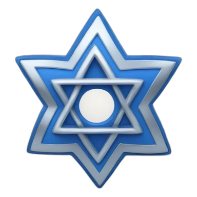 blue and silver jewish star  sticker