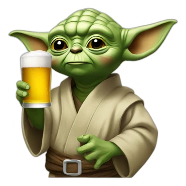 Yoda-drinking-beer sticker