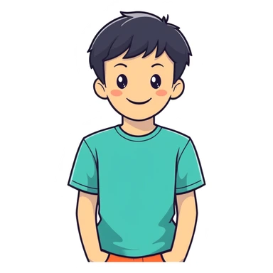 realistic portrait of a boy sticker