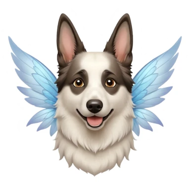 White belgian Shepard feels a fairy sticker