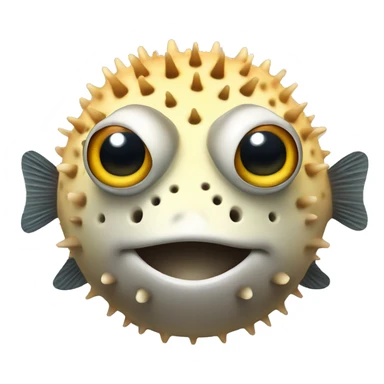 a puffer fish with cute eyes sticker