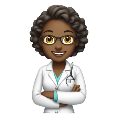 Black female dentist  sticker