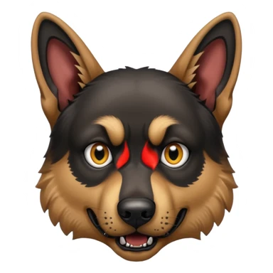 scary german shephard head sticker