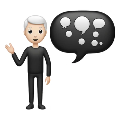 A white and black stick mand with a chat bubble coming from his mouth (encircled) sticker