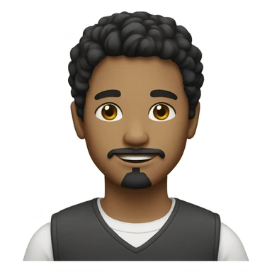 boy with goatee with short black hair and white skin sticker