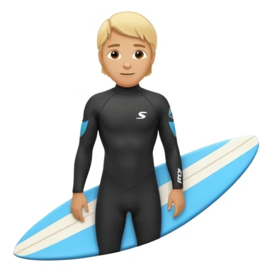 blonde haired white surfer with surfboard  sticker