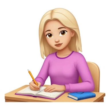 A girl writing a book💖 sticker