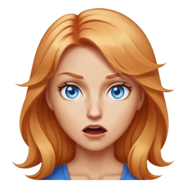 woman with strawbbery blond hair and blue eyes full of incandescent rage sticker