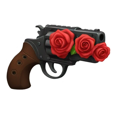 Red rose pistol  sticker