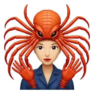 woman with red Facehugger sticker