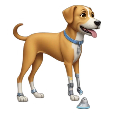 Dog with prosthetic leg  sticker