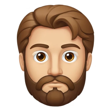 Hazme un hombre moreno con poco pelo en la parte centrar de la cabeza justo 3 pelos con barba pobre y ojos marrones sticker