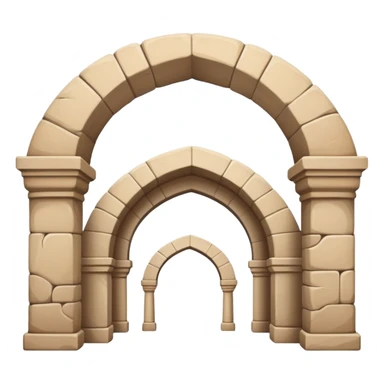 An emoji representing a traditional caravanserai or inn, typically a large, stone building with arches, used as a place for travelers to rest. The design is simple, with a warm, historical architectural style sticker