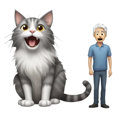 Old cat farting on a man sticker