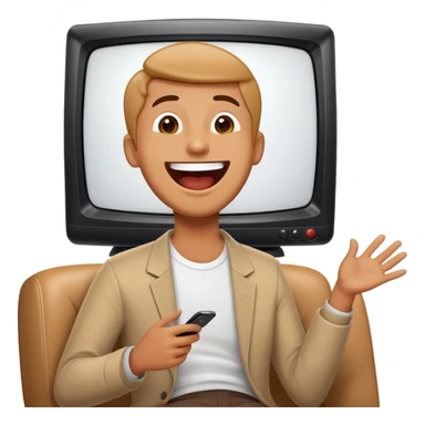 person watching a comedy show on TV sticker