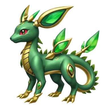 Shiny 4-legged Electrike-Rayquaza-Virizion-Zygarde-Leafeon-fusion, full body sticker