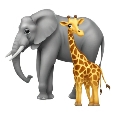 A giraffe on an elephant  sticker