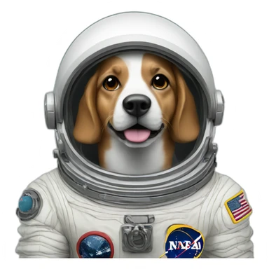 Dog in space suite sticker
