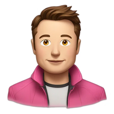 Elon musk with pink jacket  sticker
