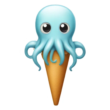 A squid with an ice cream stick sticker