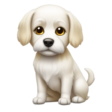 White and Honey small dog sticker