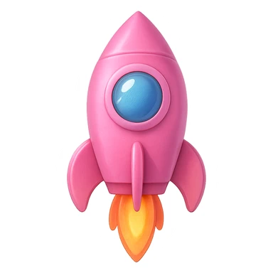 pink rocket sticker