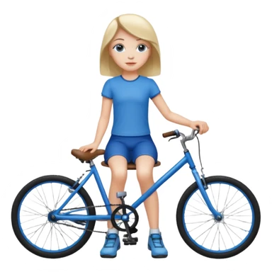 1 girl seating be side of boys bike sticker