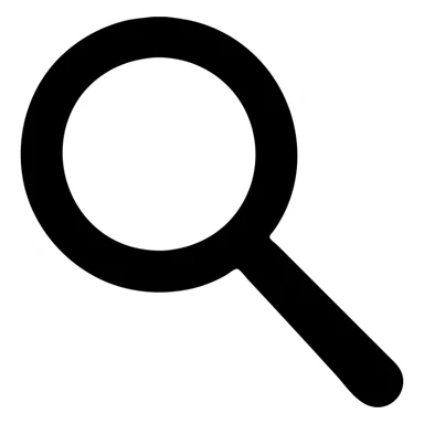 A solid magnifying glass icon with handle sticker