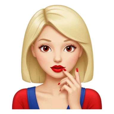 Woman biting her nail ideas a flirty way sticker