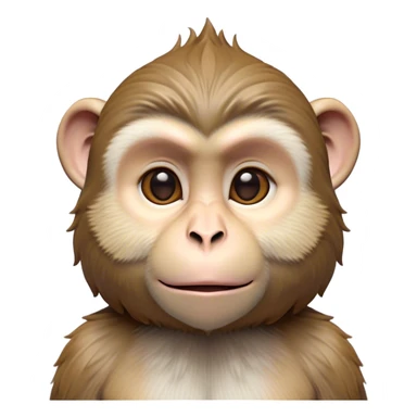 Cinematic Noble Macaque Portrait Emoji, Poised and regal, with a smart, agile build and expressive, deep-set eyes, adorned with soft, detailed fur and a dignified expression, Simplified yet sharp and sophisticated features, highly detailed, glowing with a soft, natural radiance, high shine, intelligent and commanding, stylized with an air of primate nobility, focused and alert, soft glowing outline, capturing the essence of a watchful and confident guardian that appears ready to leap out of the screen with effortless authority! sticker