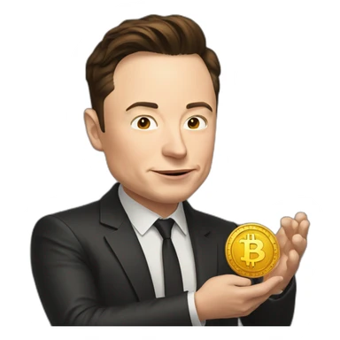 Elon musk holding bitcoin sticker