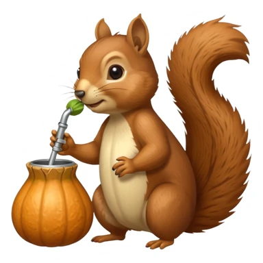 Ardilla tomando mate, que es como un vaso con una bombilla, asi: 🧉 sticker