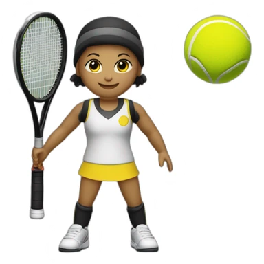 Vecchio signore vestito di nero e giallo gioca stanco con una racchetta da tennis sticker