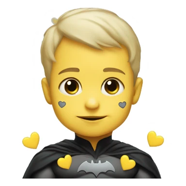  Baby Batman with small yellow hearts around him sticker