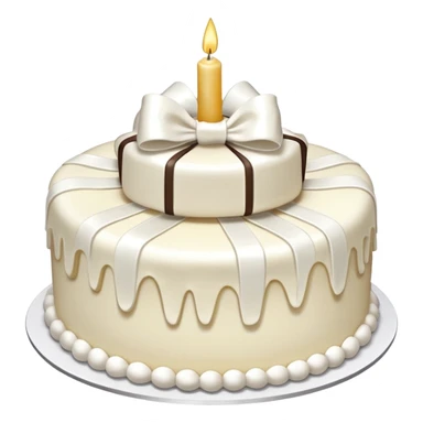 Happy birthday white bow cake glowy sticker