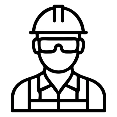 simple engineer avatar, line art, with safety glasses sticker