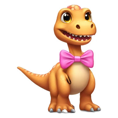 dinosaur wearing a pink bow sticker