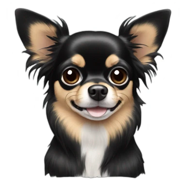 black long hair chihuahua sticker