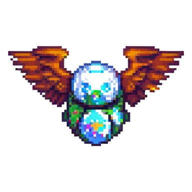 X-Men Sentinel, full body, flying, pixel art style, classic comic colors sticker