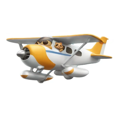 Cat flying in plane sticker