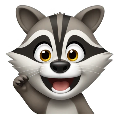 Raccoon cheering  sticker