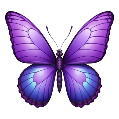 Purple butterfly with sharp ends on each wing sticker