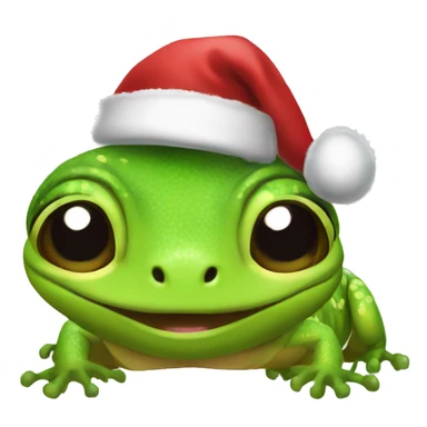 Gecko with christmas hat sticker