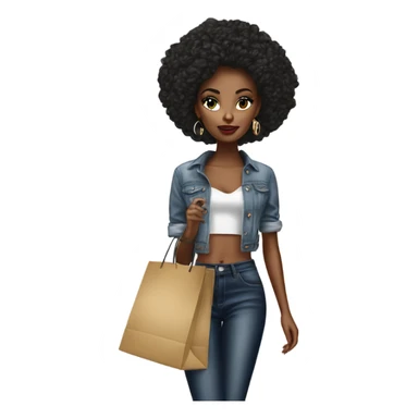 Hyper Realistic beautiful high fashion model shopping  sticker