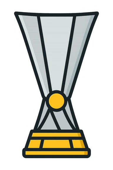 Europa League cup trophy, silver and gold, clean lines, no text sticker