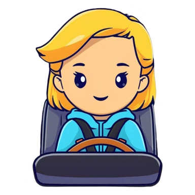 Blonde girl in passenger seat sticker