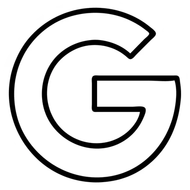 minimal white Google icon, suitable for dark background sticker